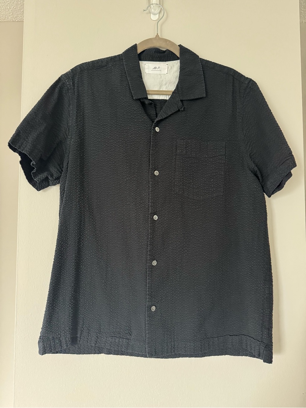 Mr P. Convertible-Collar Cotton-Seersucker Shirt